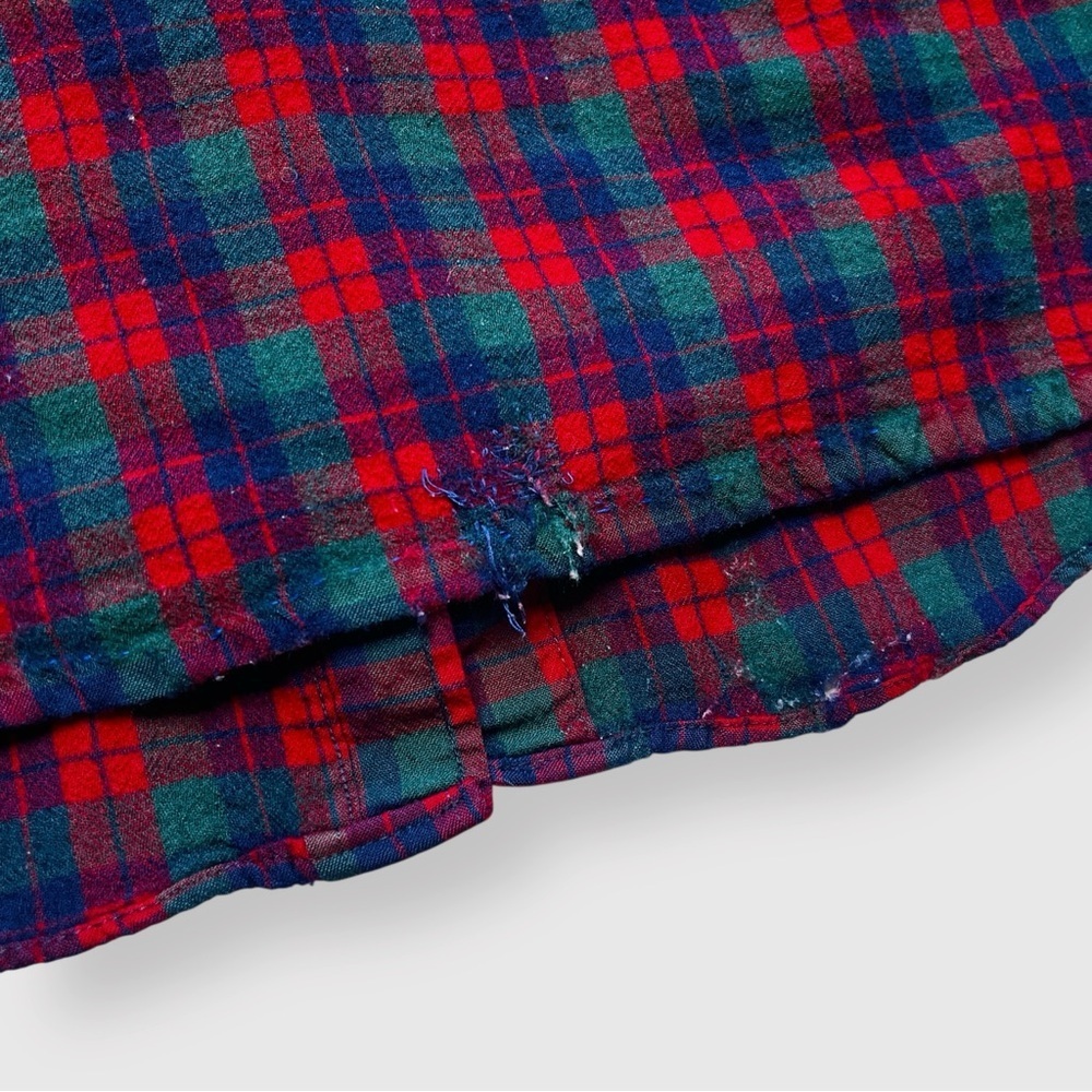 Vtg 90s Sir Pendleton Plaid 100% Wool Button Front Shirt, Tartan Virgin L M - Picture 7 of 8
